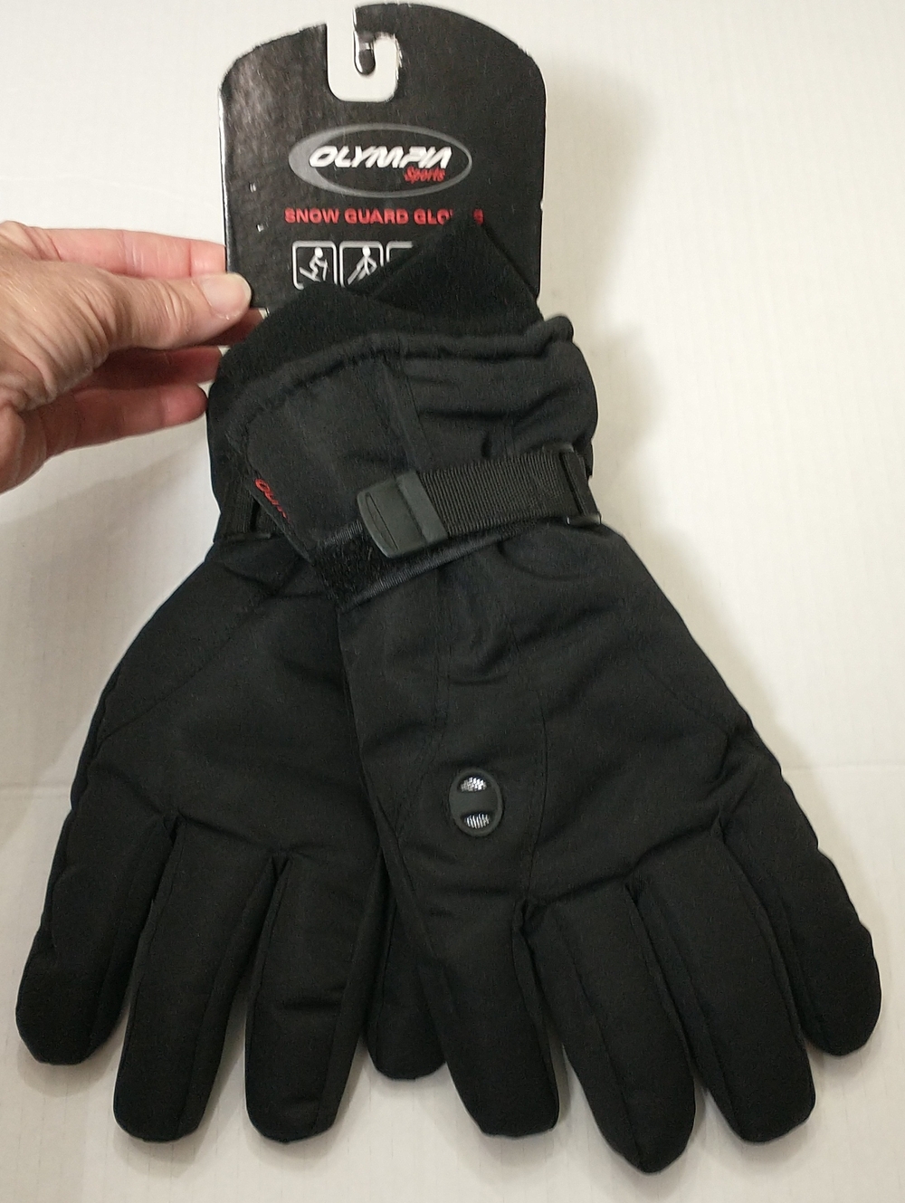 NEW Olympia Men's Winter Gloves, Waterproof, Size L, Rated To 10° F, Black,